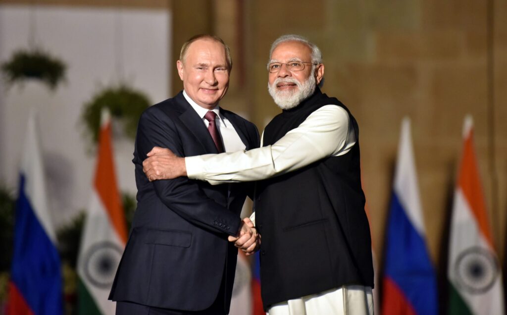 Vladimir Putin and Narendra Modi. Photo: Getty