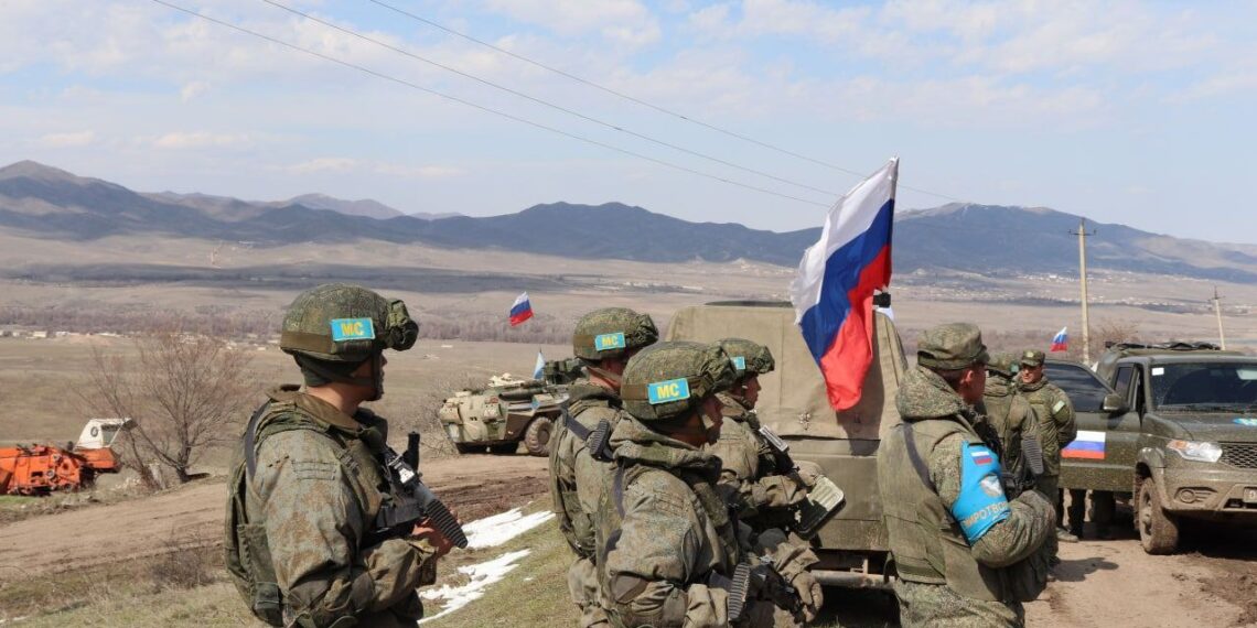 Russian peacekeepers in the Askeran district of Artsakh. Photo: Telegram / Peacekeeper