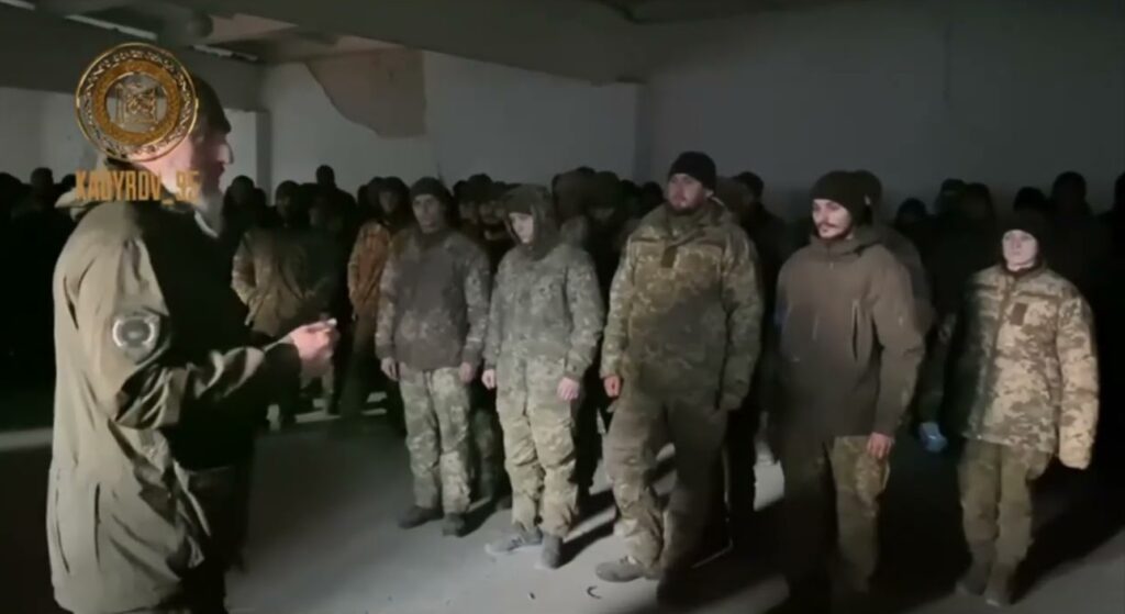 Adam Delimkhanov talks with soldiers of the 36th Regiment of the Armed Forces of Ukraine