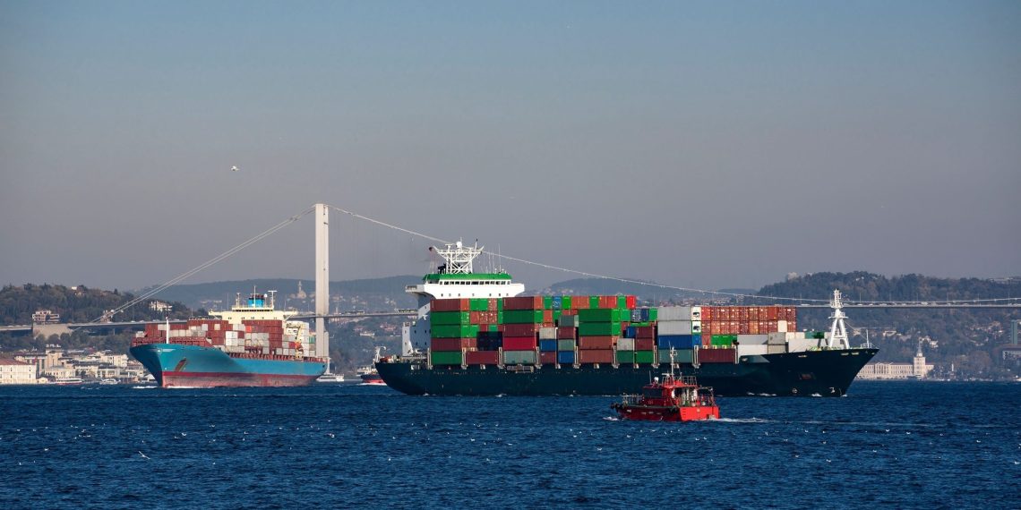 Container ships sail through the Bosporus in Istanbul, Turkey, June 23, 2021. Photo: Shutterstock