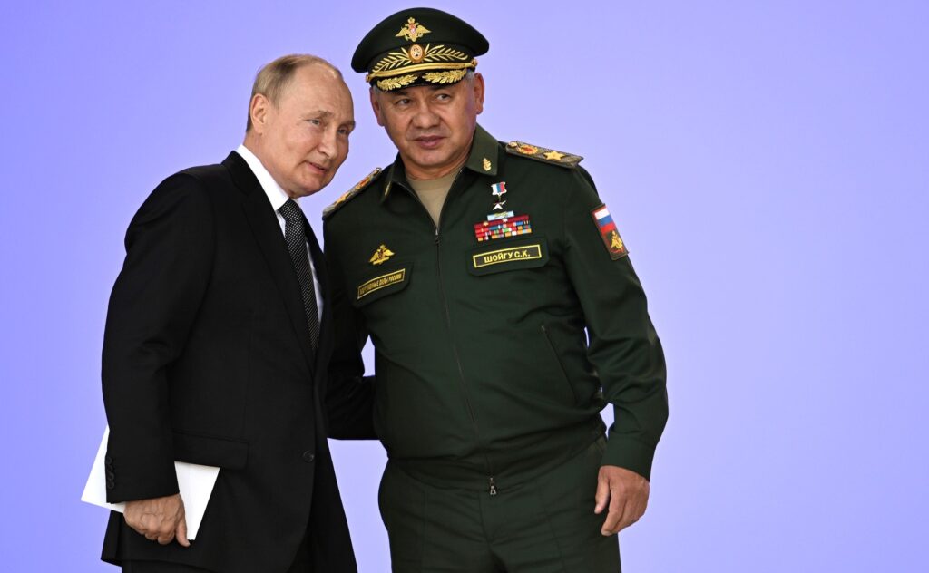 Vladimir Putin and Sergei Shoigu. Image: RIA Novosti