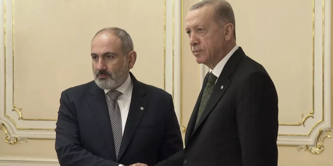 Nikol Pashinyan and Recep Erdoğan. Image: Press service of the Prime Minister of Armenia