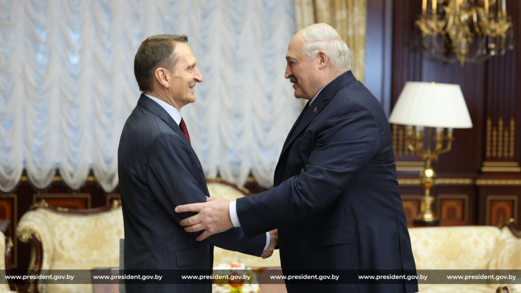 Sergey Naryshkin and Alexander Lukashenko during their meeting in Minsk
