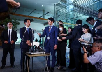 Japan's incoming Agriculture, Forestry and Fisheries Minister Shinjiro Koizumi speaks to media in Tokyo