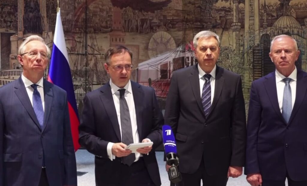 Russian delegation at the talks in Istanbul