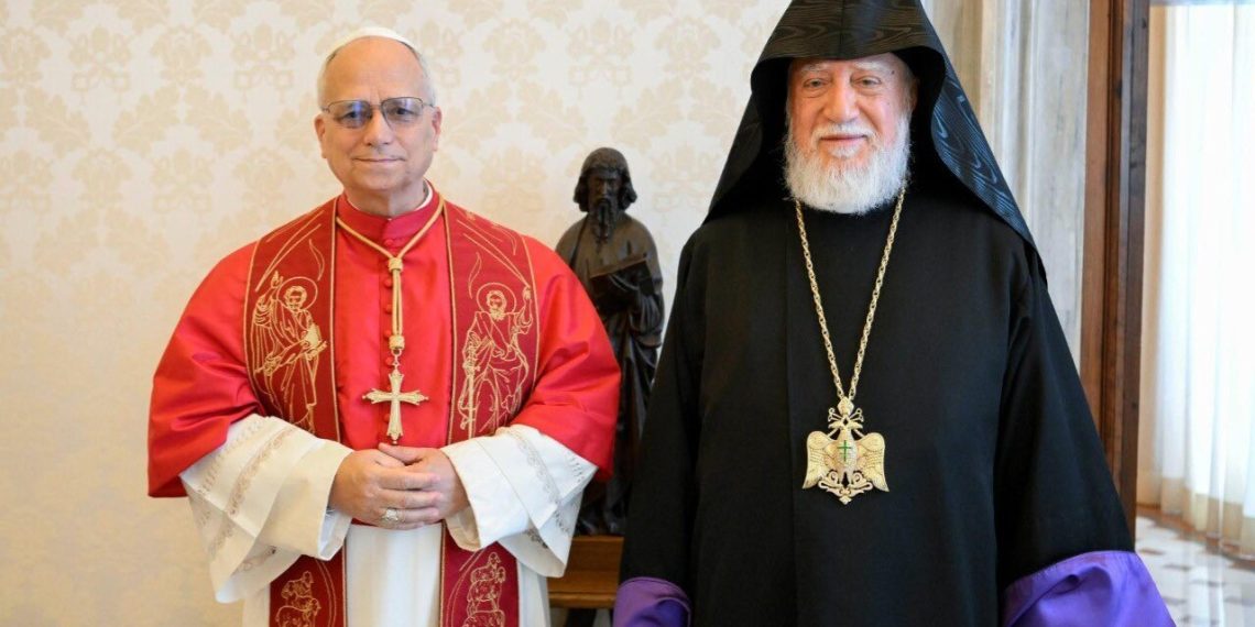 Catholicos Aram I discussed the release of Armenian political prisoners at a meeting with Pope Leo XIV